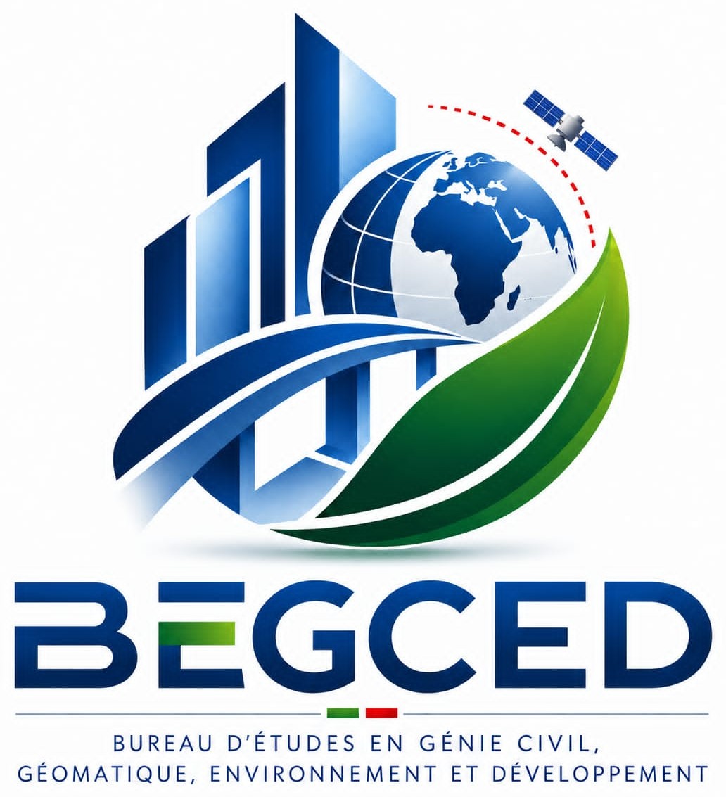Logo officiel de BEGCED — Bureau d’études en génie civil, géomatique, environnement et développement